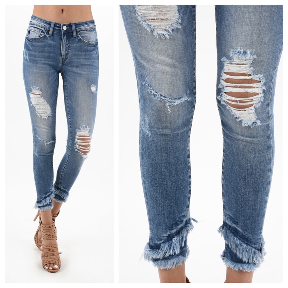 KAN CAN GEMMA MID RISE ANKLE SKINNY JEANS - Picture 3 of 3